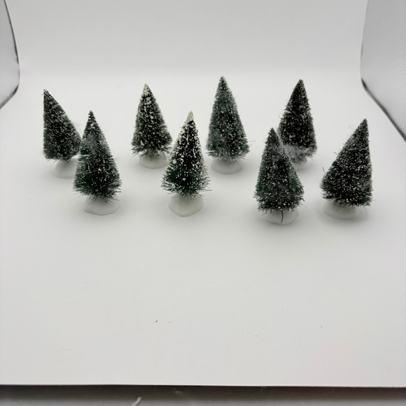 Department 56 Other - Department 56 Village Frosted Topiary Trees Set of 8 Green Snow Tipped 52035